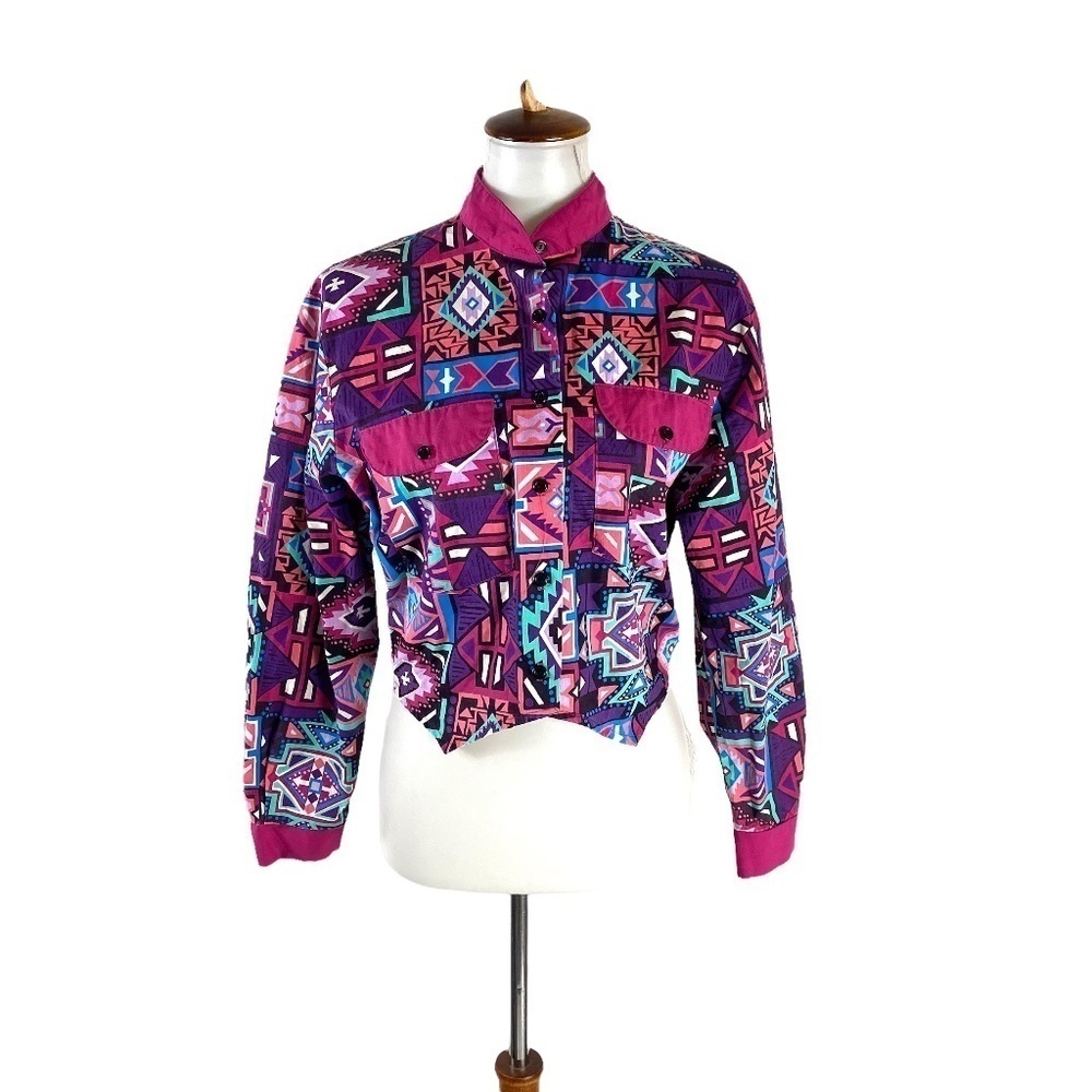 Ozark Mountain Vintage Multicolored Crop Long Sleeve Shirt M